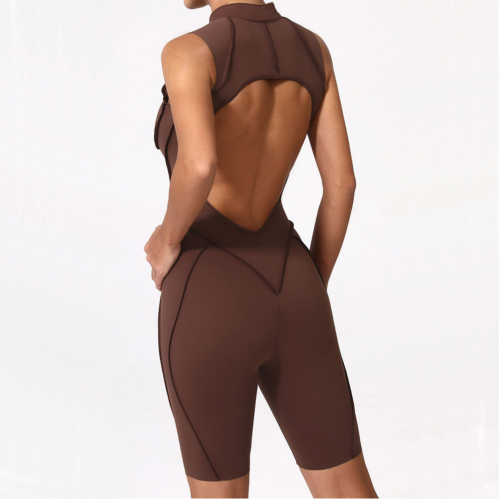 Winter Clothing Logos - ジッパージャンプスーツ レディースフィットネススーツ ショートセット スポーツオーバーオール 女性用トラックスーツ ヨガウェア