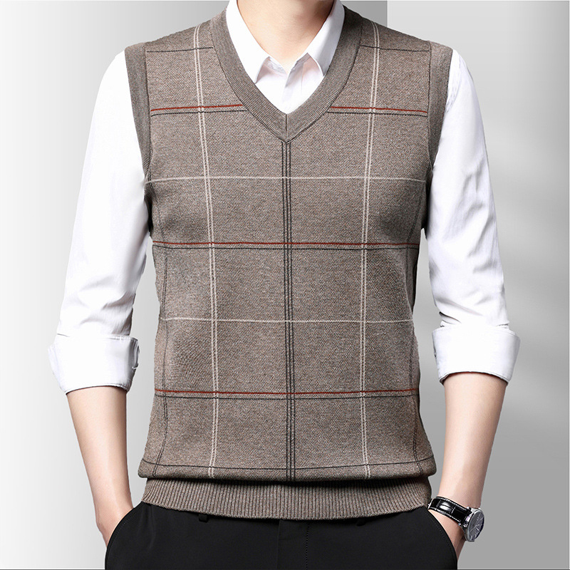 Winter Clothing Men Style - 秋冬メンズプルオーバーニットベストメンズ V ネック暖かいジャンパーニットチョッキ男性ウールビジネスセーターベスト服
