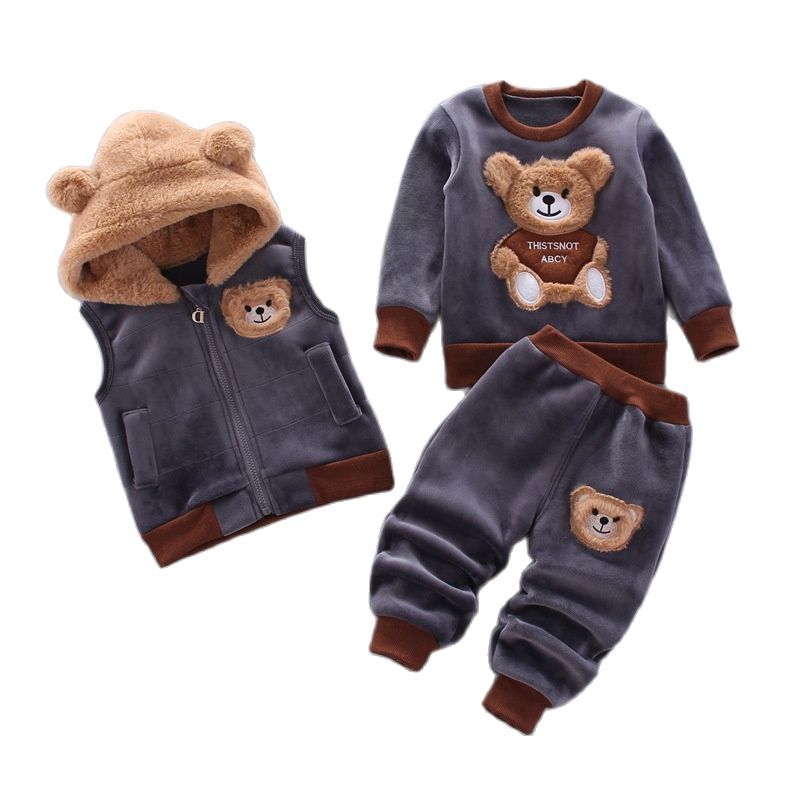 Winter Clothing For 1 Year Old Girl - 赤ちゃん男の子と女の子服セット Tricken フリース子供フード付き上着トップスパンツ 3 個衣装子供幼児暖かい衣装スーツ