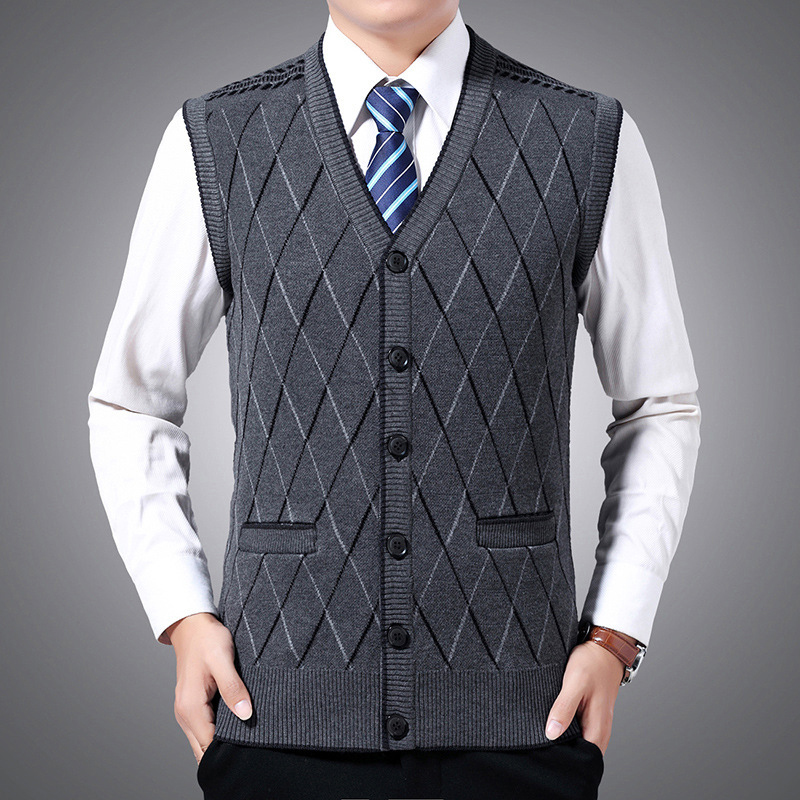 Winter Clothing Men Style - DIMUSI 冬メンズノースリーブベスト暖かいジャンパーニットチョッキカジュアル男性スリムフィットプルオーバーセーターベストジャケット服