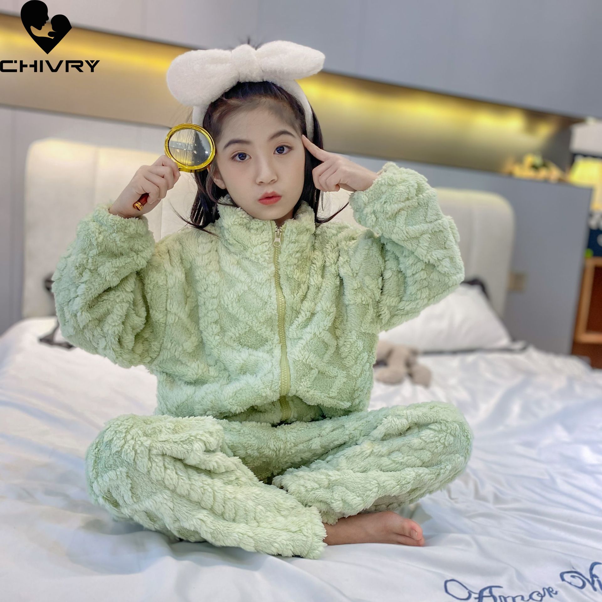 子供用の厚いフランネルパジャマ,ジッパー付き,男の子と女の子 - Winter Clothing Baby Girl のレビューと価格