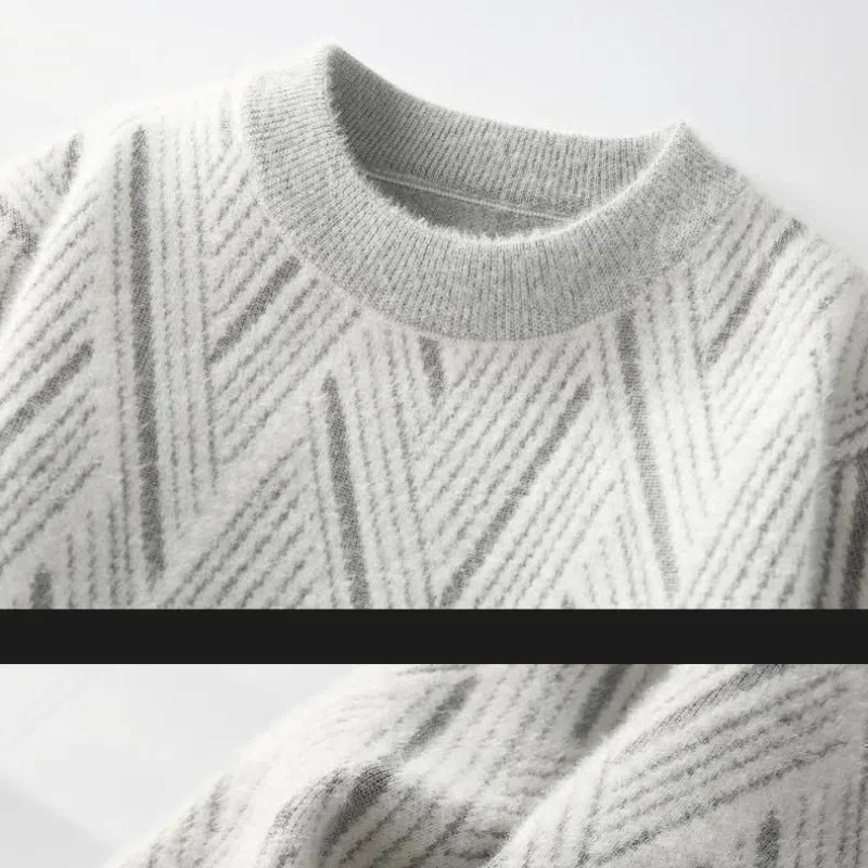メンズストライプセーター,クルーネック,長袖,ランタン,幾何 - Winter Clothing Men Style のレビューと価格