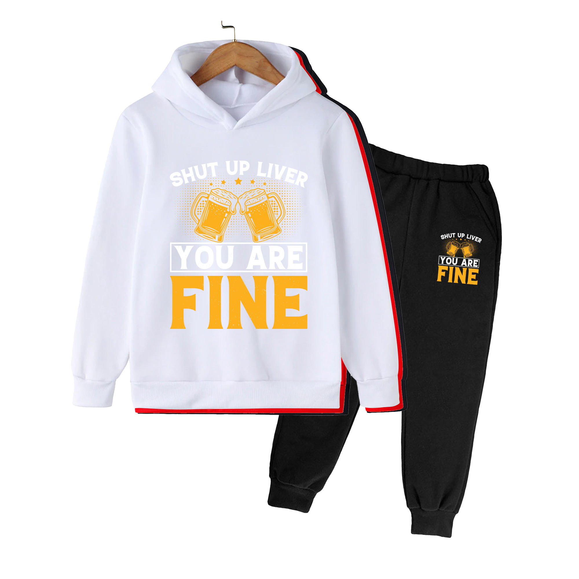 キッズ用フーディー＆スウェットパンツセット、黄色いビアトース - Yellow Winter Clothing のレビューと価格