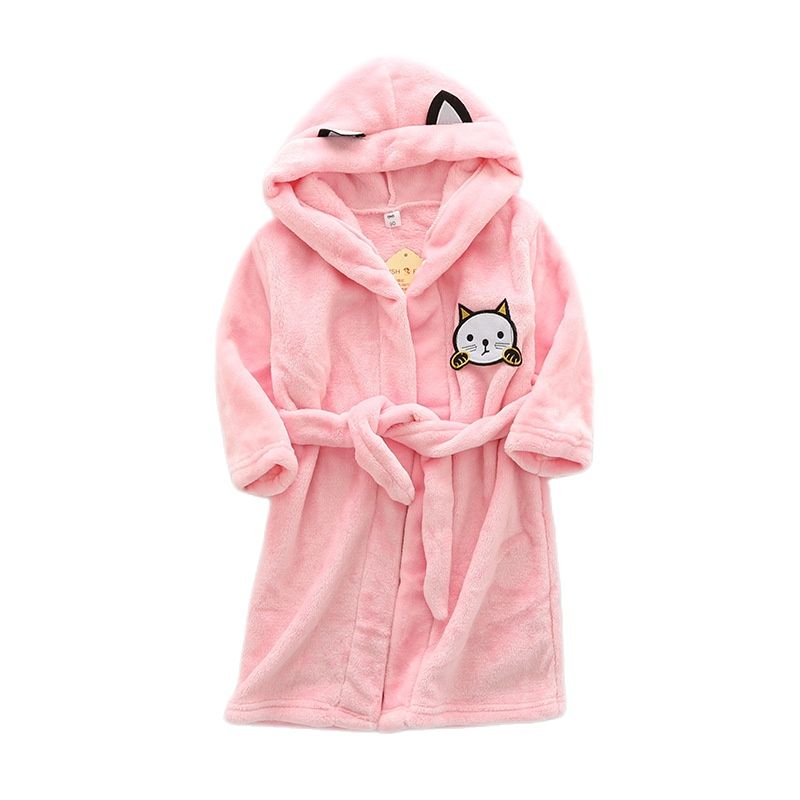 子供の漫画猫ローブ新しい冬の女の赤ちゃんバスローブパジャマロ - Winter Clothing Baby Girl のレビューと価格
