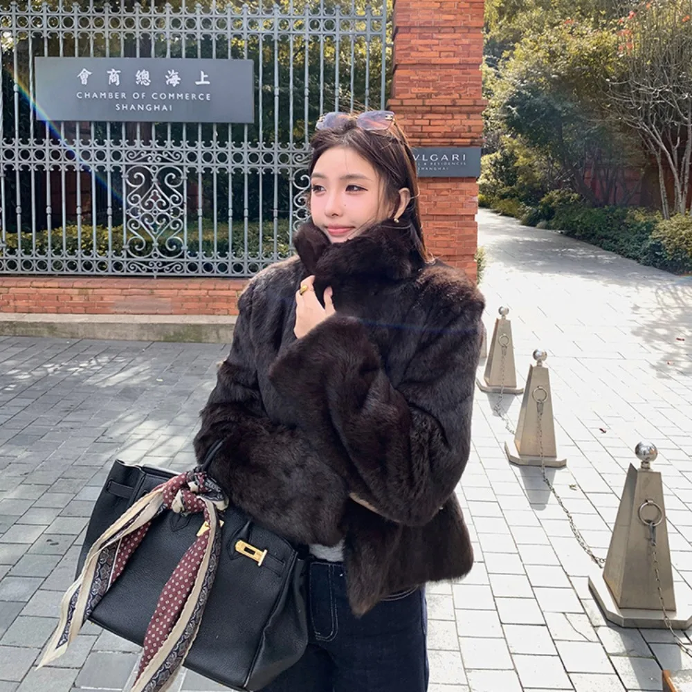 Natural Rabbit Fur Coat Women  - Winter Clothing Wholesale のレビューと価格