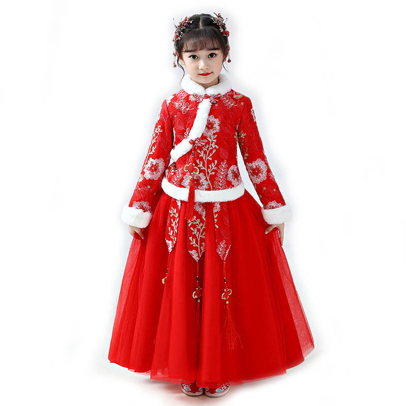 女の子の漢服古代の衣装、子供のステージドレス、ベビータンのス - Winter Clothing Baby Girl のレビューと価格