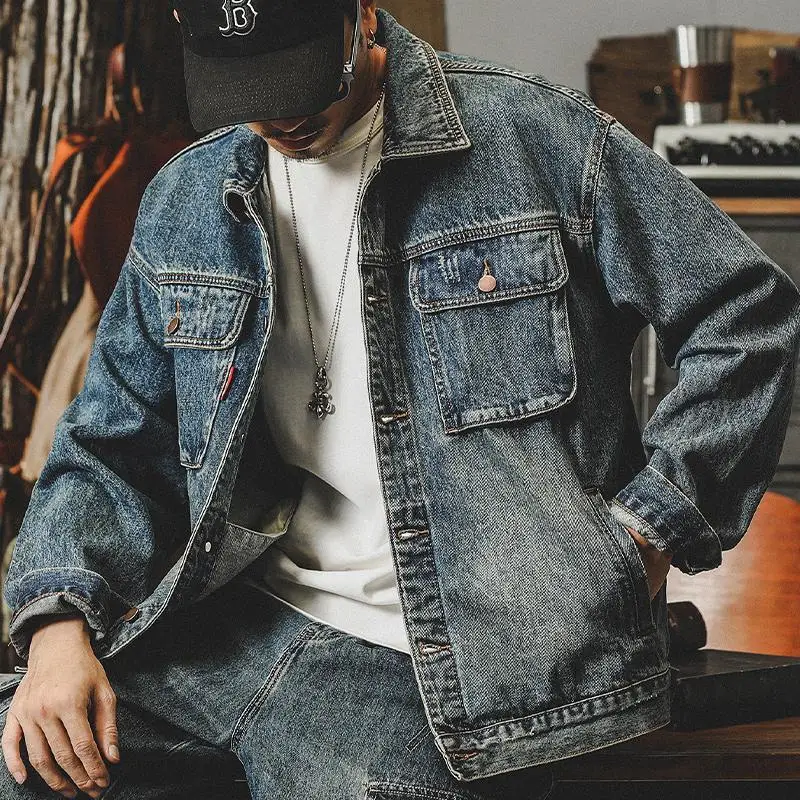 メンズルーズデニムカーゴジャケット,カウボーイコート,ヴィン - Winter Clothing Men Style のレビューと価格