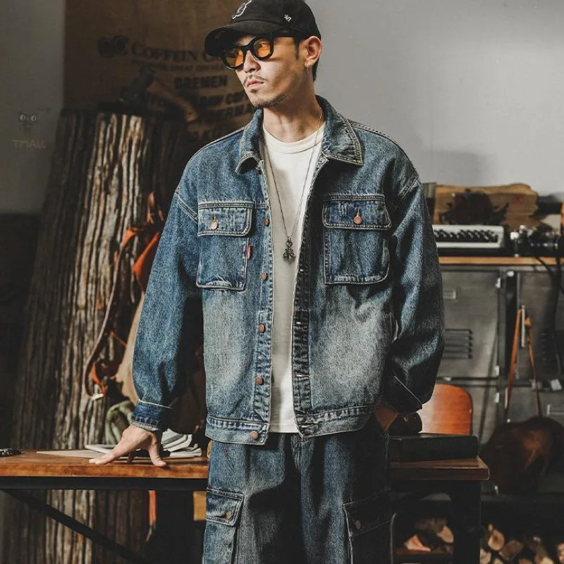 メンズルーズデニムカーゴジャケット,カウボーイコート,ヴィン - Winter Clothing Men Style のレビューと価格