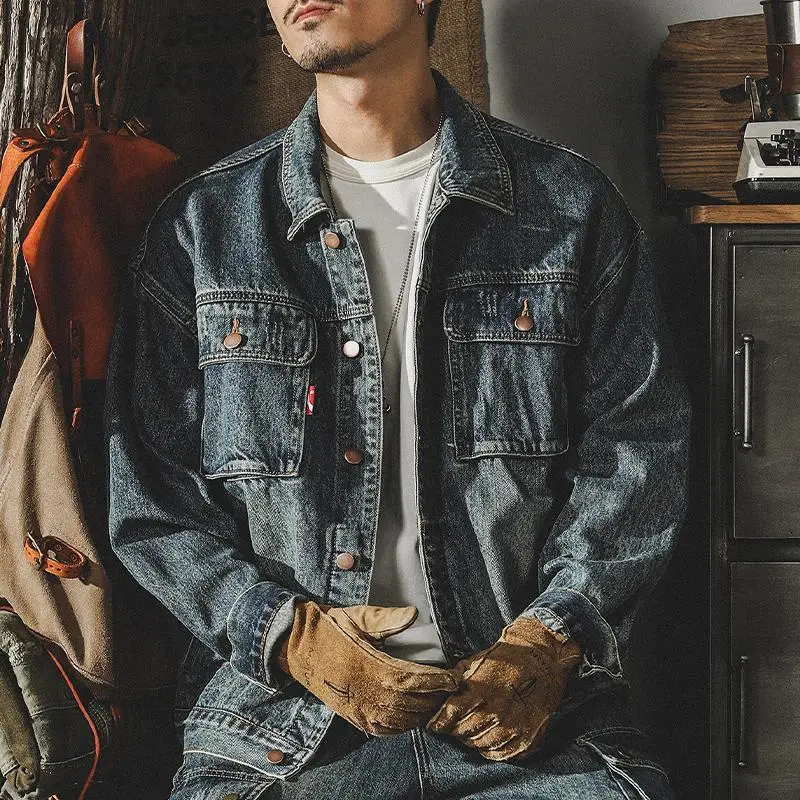 メンズルーズデニムカーゴジャケット,カウボーイコート,ヴィン - Winter Clothing Men Style のレビューと価格
