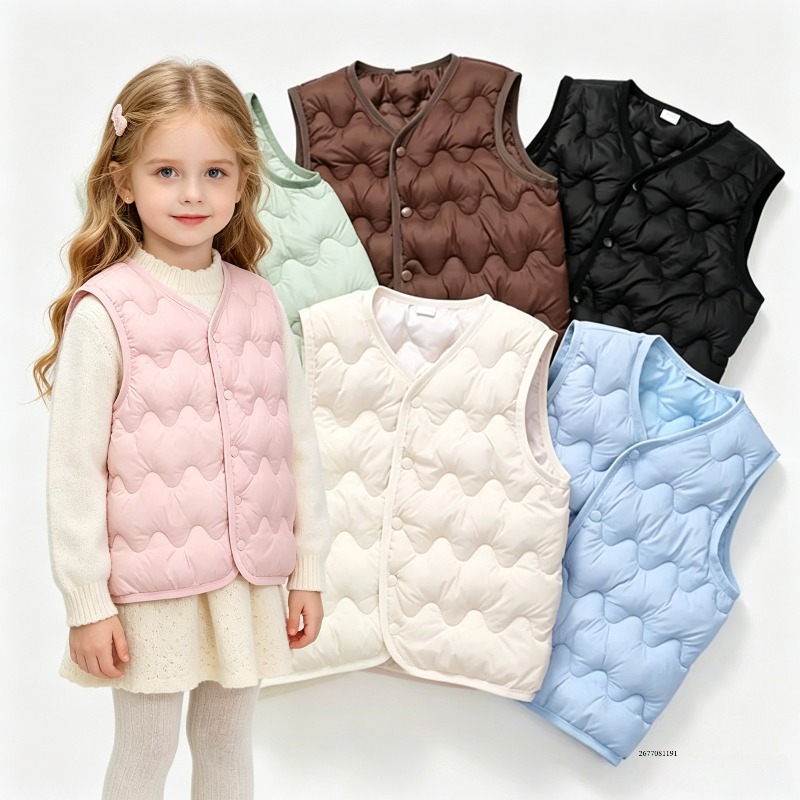 新しい子供暖かい綿ベストファッション固体男の子女の子ベビー幼 - Winter Clothing For 1 Year Old Girl のレビューと価格