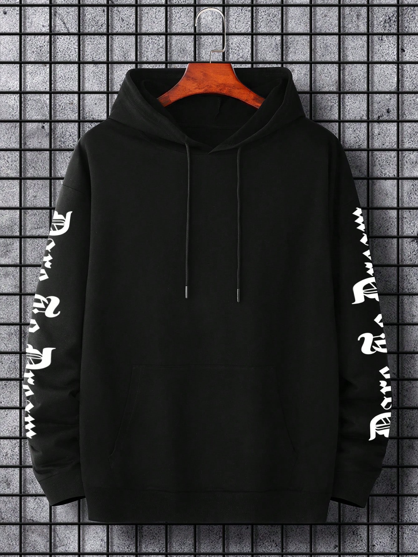 メンズプリントフリースパーカー,ストリートウェア,ヒップホッ - Winter Clothing Words のレビューと価格