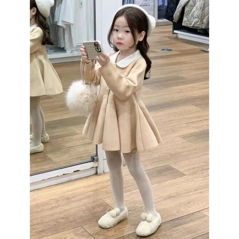 韓国子供服2025秋冬新作スイートミルクイエロー人形襟ニット - Yellow Winter Clothing のレビューと価格
