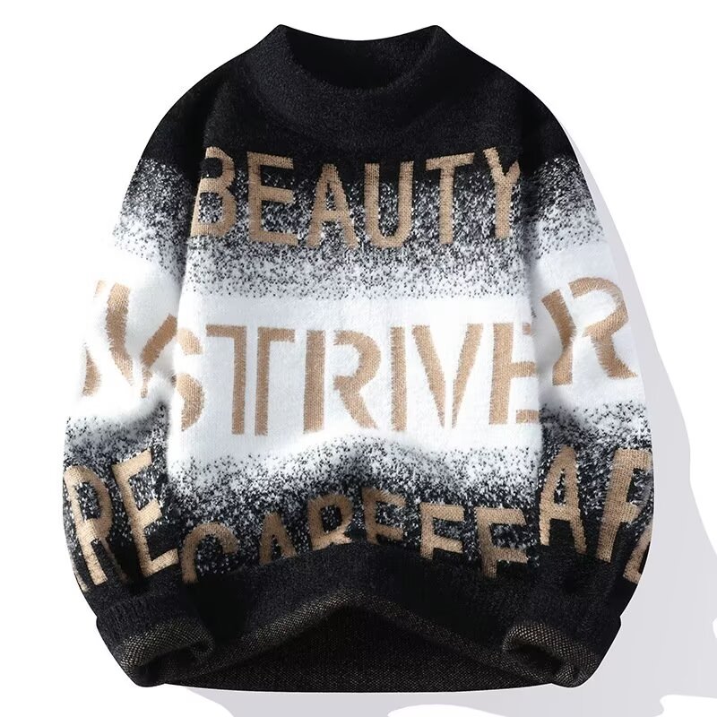 男性用ラウンドネックセーター,スリムフィット,日本のセーター - Winter Clothing Men Style のレビューと価格