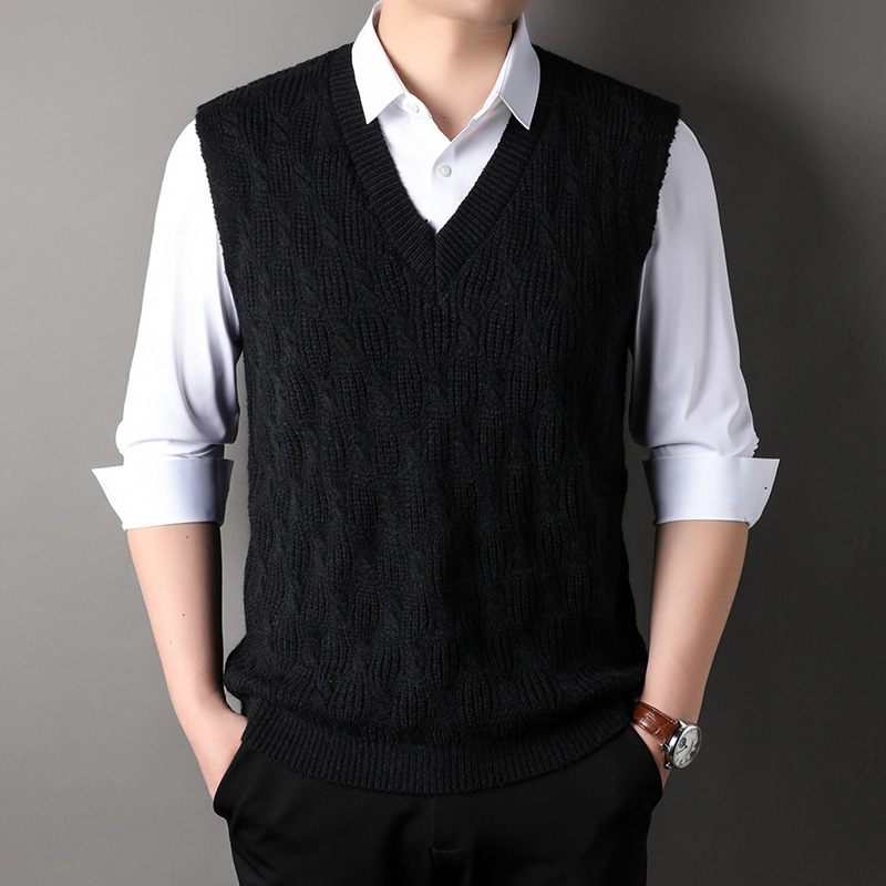 Dimusi-男性用ノースリーブウールプルオーバー、暖かいジ - Winter Clothing Men Style のレビューと価格