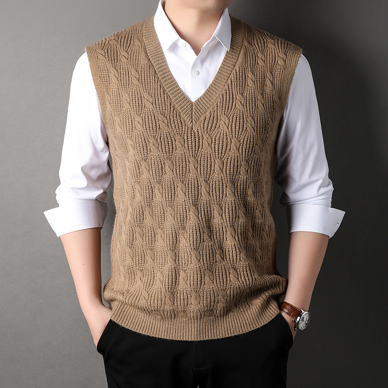 Dimusi-男性用ノースリーブウールプルオーバー、暖かいジ - Winter Clothing Men Style のレビューと価格