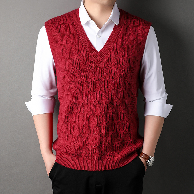Dimusi-男性用ノースリーブウールプルオーバー、暖かいジ - Winter Clothing Men Style のレビューと価格