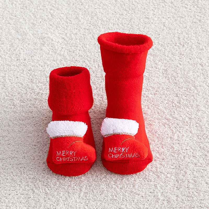 ベビークリスマス靴下新生児綿冬肥厚ショートソックス子供フロア - Winter Clothing Baby Girl のレビューと価格