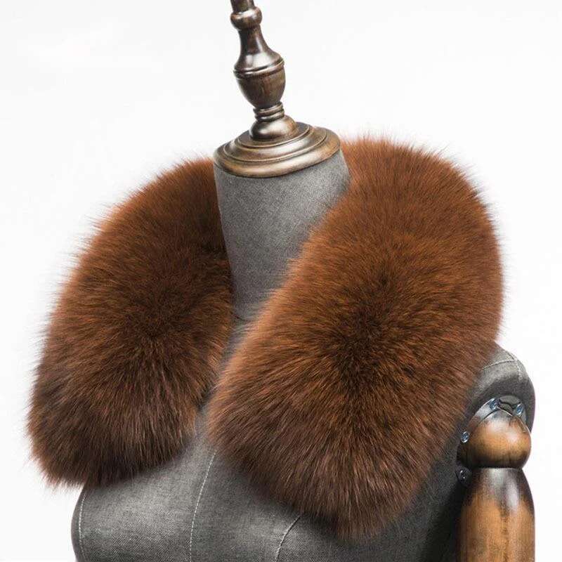 冬の天然キツネの毛皮のスカーフスクエアカラー男性用ショートス - Winter Clothing Matching のレビューと価格
