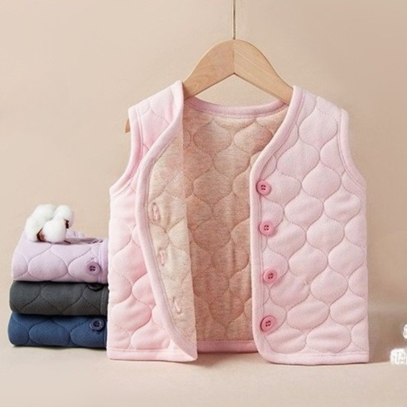 子供のベスト秋冬男の子女の子無地厚く暖かいカーディガン学生ベ - Winter Clothing Baby Girl のレビューと価格