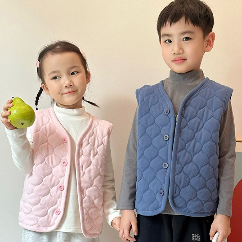 子供のベスト秋冬男の子女の子無地厚く暖かいカーディガン学生ベ - Winter Clothing Baby Girl のレビューと価格
