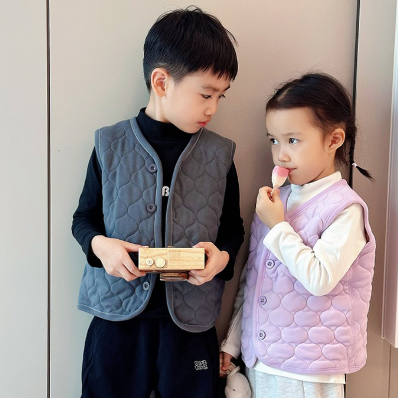 子供のベスト秋冬男の子女の子無地厚く暖かいカーディガン学生ベ - Winter Clothing Baby Girl のレビューと価格