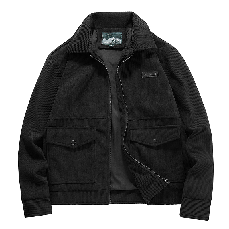 春秋用高品質コーデュロイメンズルーズカラーレトロカジュアルト - Quality Winter Clothing Bomber Jacket のレビューと価格