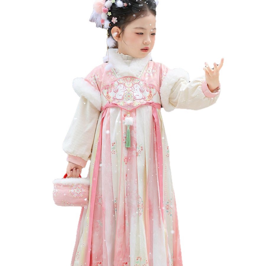 2025年 女の子用妖精漢服 子供用冬用暖かい刺繍入り唐装ド - Winter Clothing Baby Girl のレビューと価格