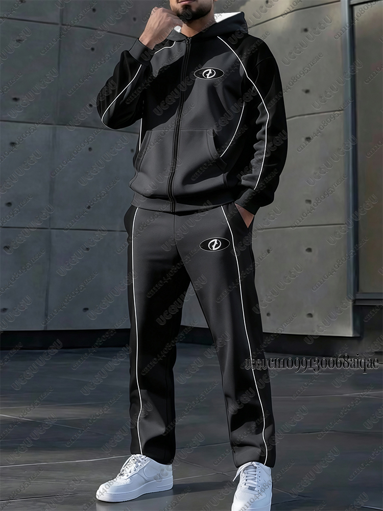 秋冬新作メンズトラックスーツセット ジップアップパーカー+ロ - Winter Clothing Matching のレビューと価格