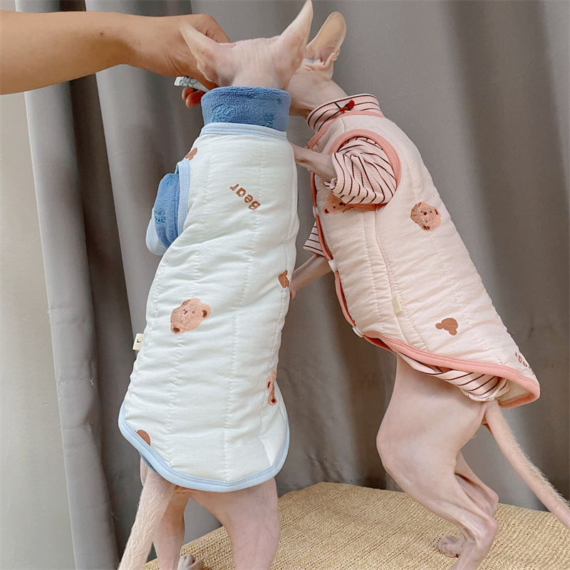 Sphynx cat用の厚いコットンジャケット,暖かい冬のコ - Yellow Winter Clothing のレビューと価格