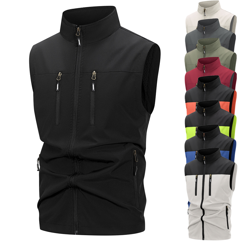 メンズ軽量ソフトシェルベスト ジッパーポケット付き 防風 ノ - Winter Clothing Matching のレビューと価格
