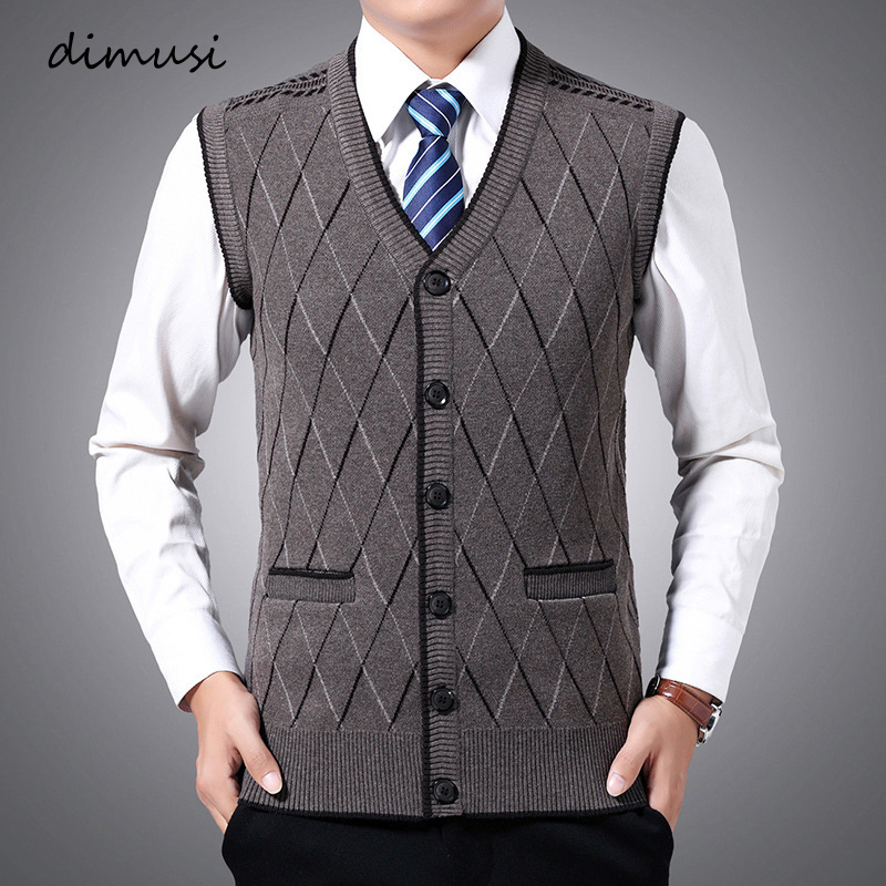 DIMUSI 冬メンズノースリーブベスト暖かいジャンパーニッ - Winter Clothing Men Style のレビューと価格