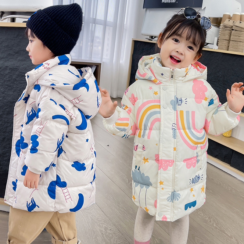 新しいガールズボーイズダウンジャケット冬コート子供服フード付 - Winter Clothing For 1 Year Old Girl のレビューと価格