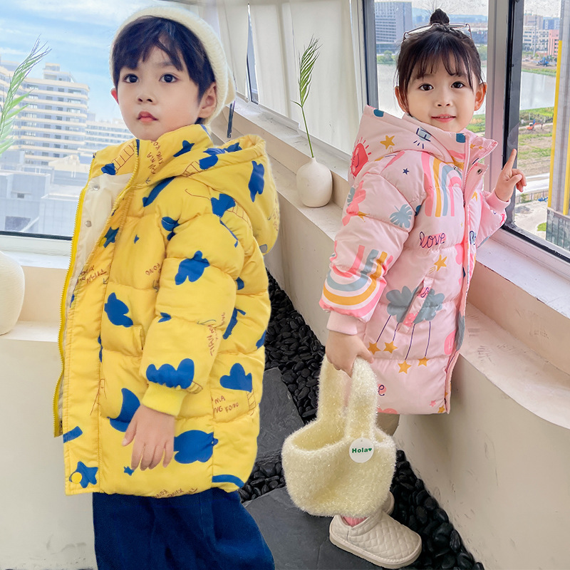 新しいガールズボーイズダウンジャケット冬コート子供服フード付 - Winter Clothing For 1 Year Old Girl のレビューと価格