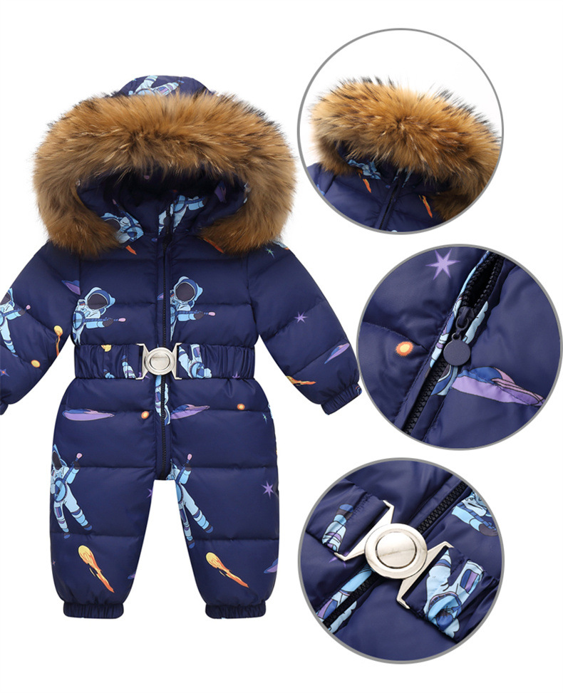 子供用フード付きダウンジャケット,男の子用の暖かいジャンプス - Winter Clothing Baby Girl のレビューと価格