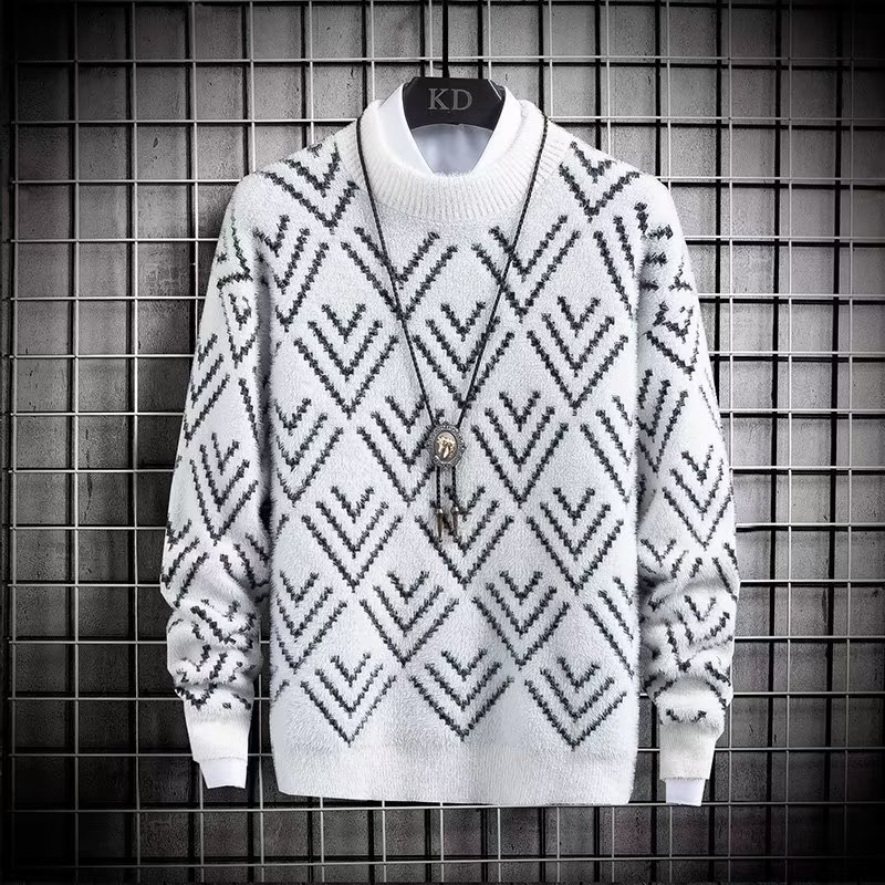 メンズぬいぐるみカラーブロックニットセーター,原宿,スリムフ - Winter Clothing Men Style のレビューと価格