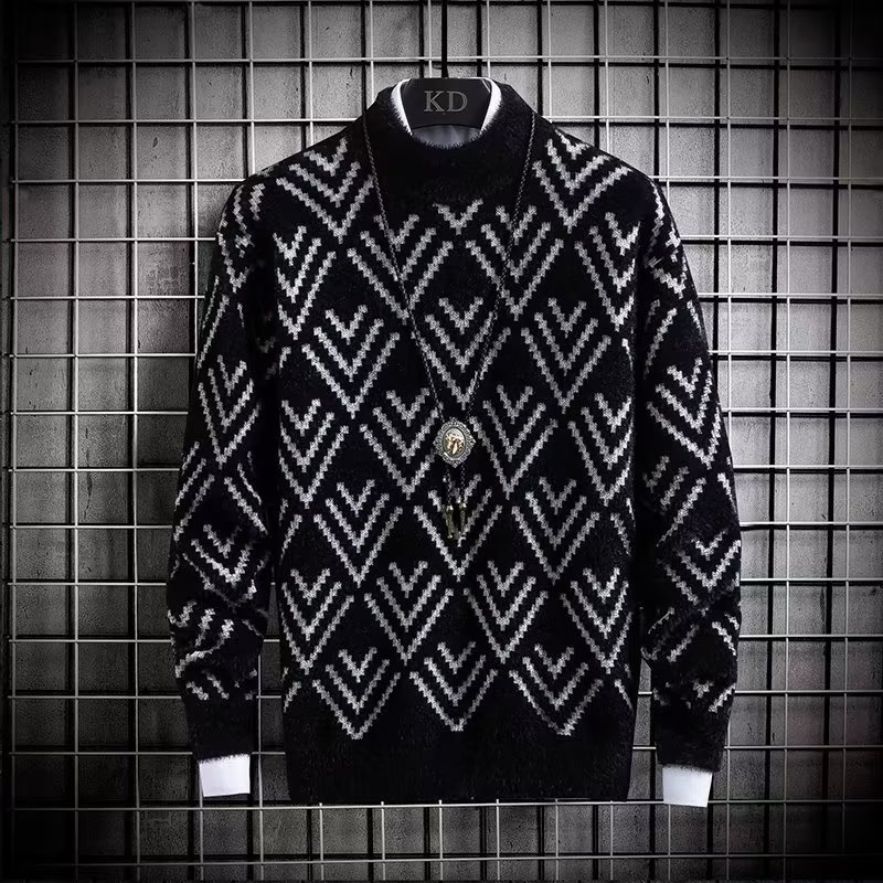 メンズぬいぐるみカラーブロックニットセーター,原宿,スリムフ - Winter Clothing Men Style のレビューと価格
