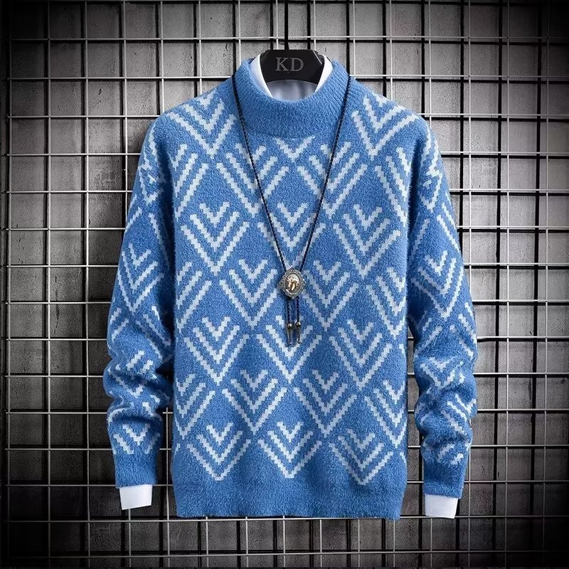 メンズぬいぐるみカラーブロックニットセーター,原宿,スリムフ - Winter Clothing Men Style のレビューと価格