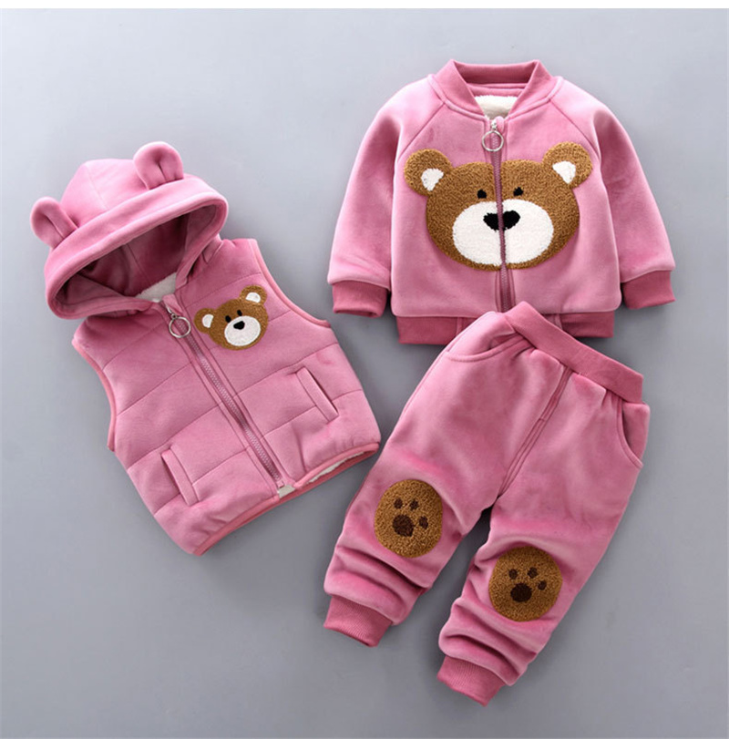 冬のベビー服セット秋の男の子女の子厚く暖かいスーツフード付き - Winter Clothing For 1 Year Old Girl のレビューと価格