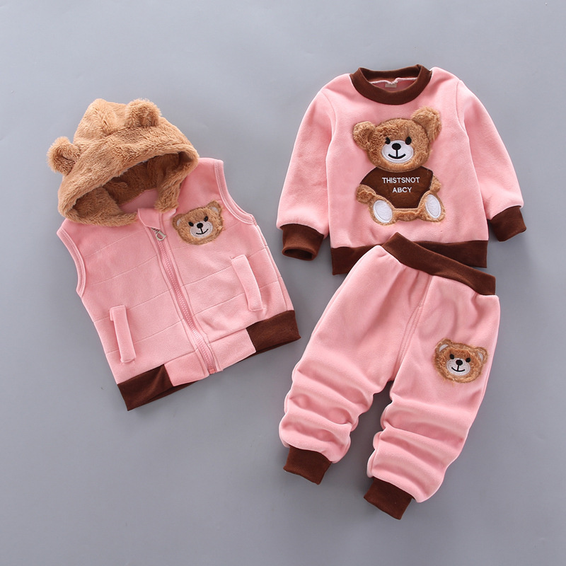 冬のベビー服セット秋の男の子女の子厚く暖かいスーツフード付き - Winter Clothing For 1 Year Old Girl のレビューと価格