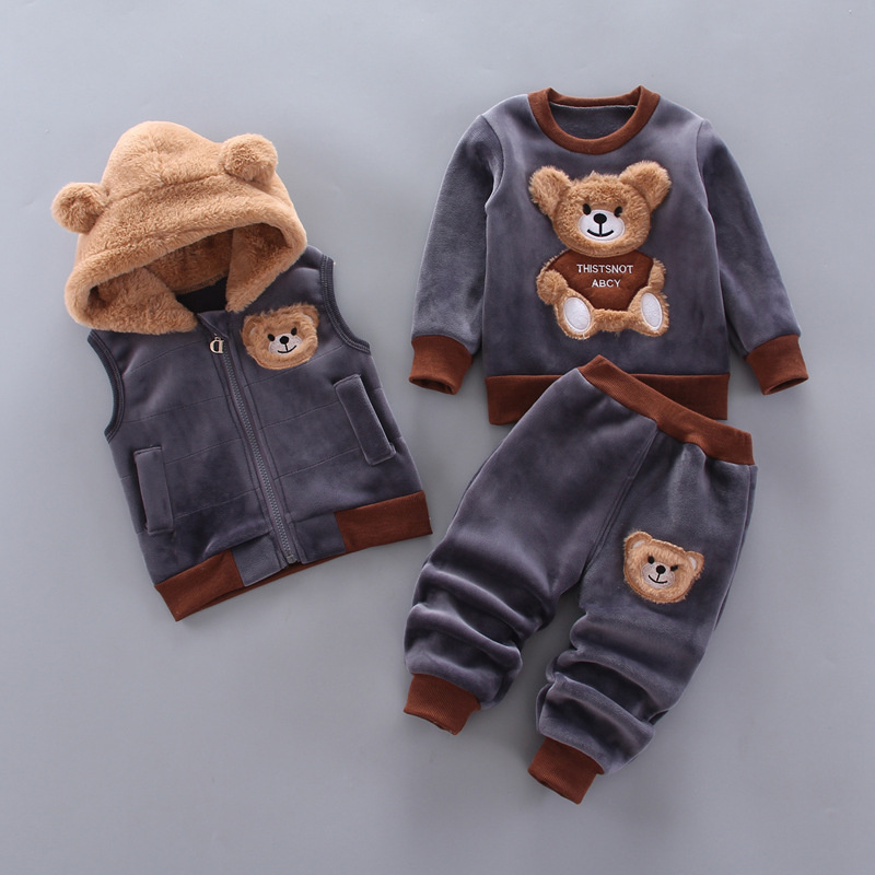 冬のベビー服セット秋の男の子女の子厚く暖かいスーツフード付き - Winter Clothing For 1 Year Old Girl のレビューと価格