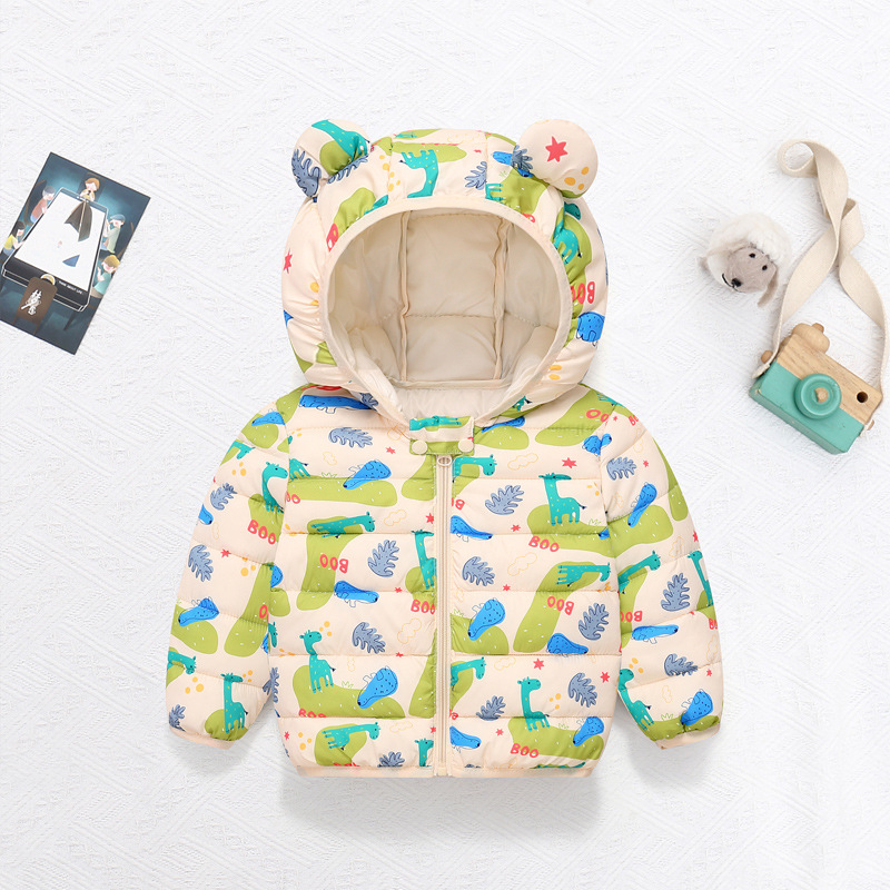 子供の綿のコート赤ちゃん漫画ダウンジャケット男の子フード付き - Winter Clothing Baby Girl のレビューと価格