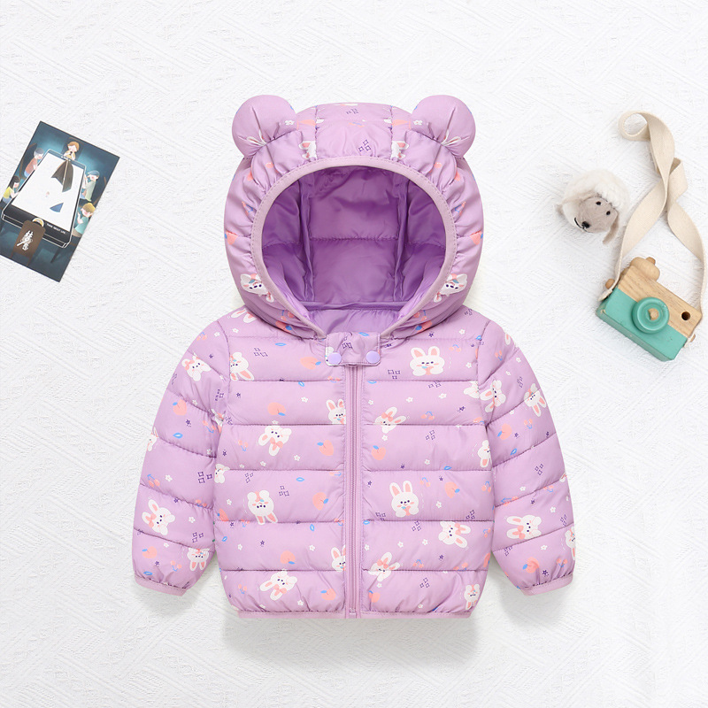 子供の綿のコート赤ちゃん漫画ダウンジャケット男の子フード付き - Winter Clothing Baby Girl のレビューと価格