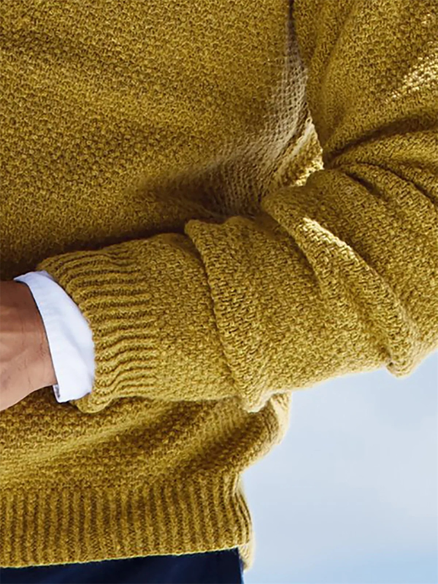秋冬メンズセーターニット V ネックプルオーバー長袖ソリッド - Yellow Winter Clothing のレビューと価格