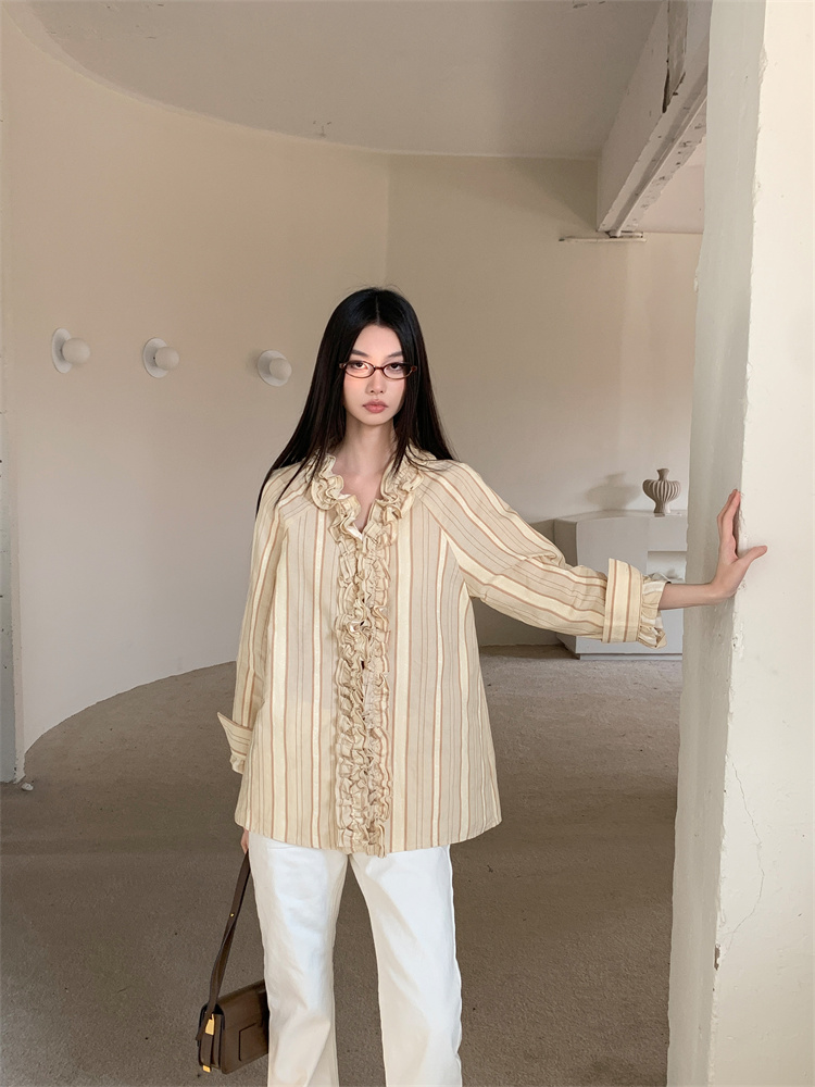 Cheerart-女性用の黄色のストライプのデザイナーシャツ - Yellow Winter Clothing のレビューと価格