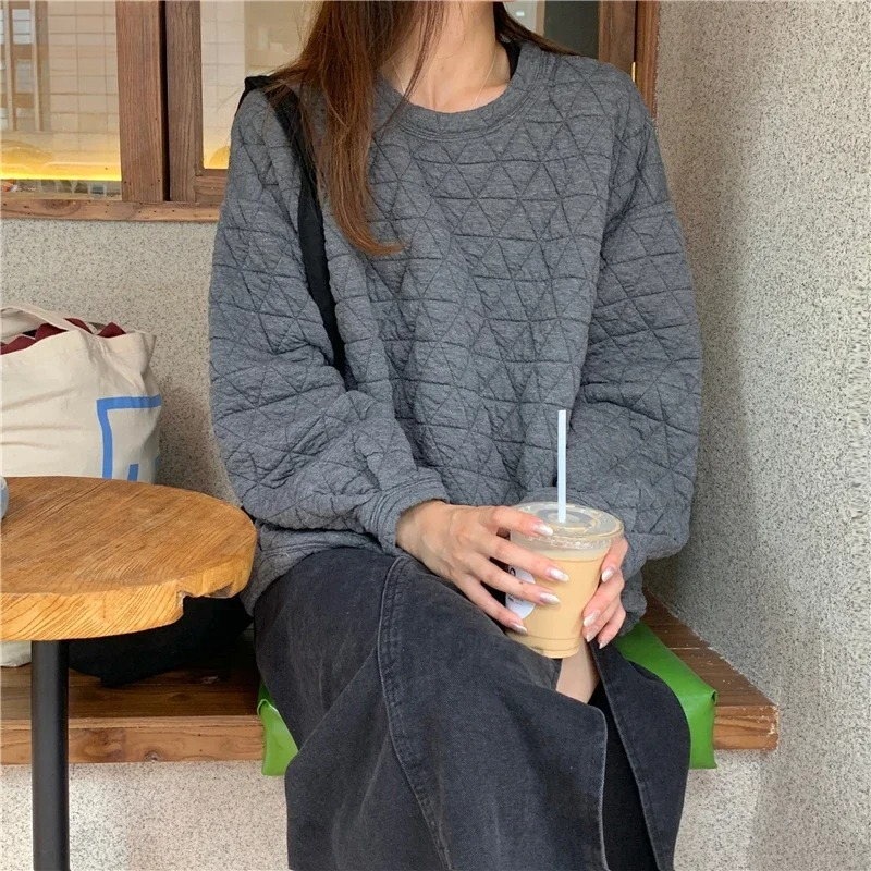 ゆったりとしたスウェットシャツ女性の冬白カジュアル O ネッ - Yellow Winter Clothing のレビューと価格